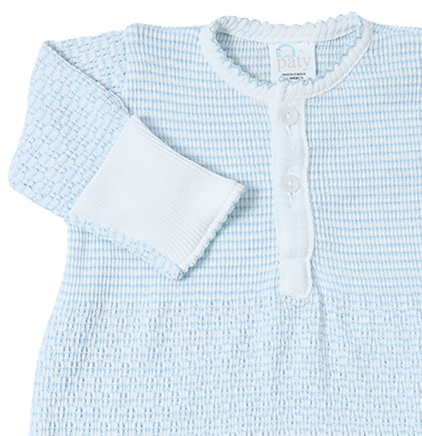 Blue Paty Knit, Placket Gown Preemie