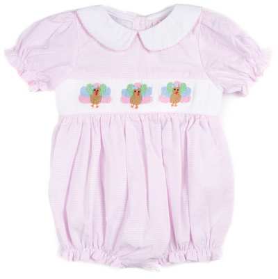 Smocked Girl Turkey Bubble - Teeta