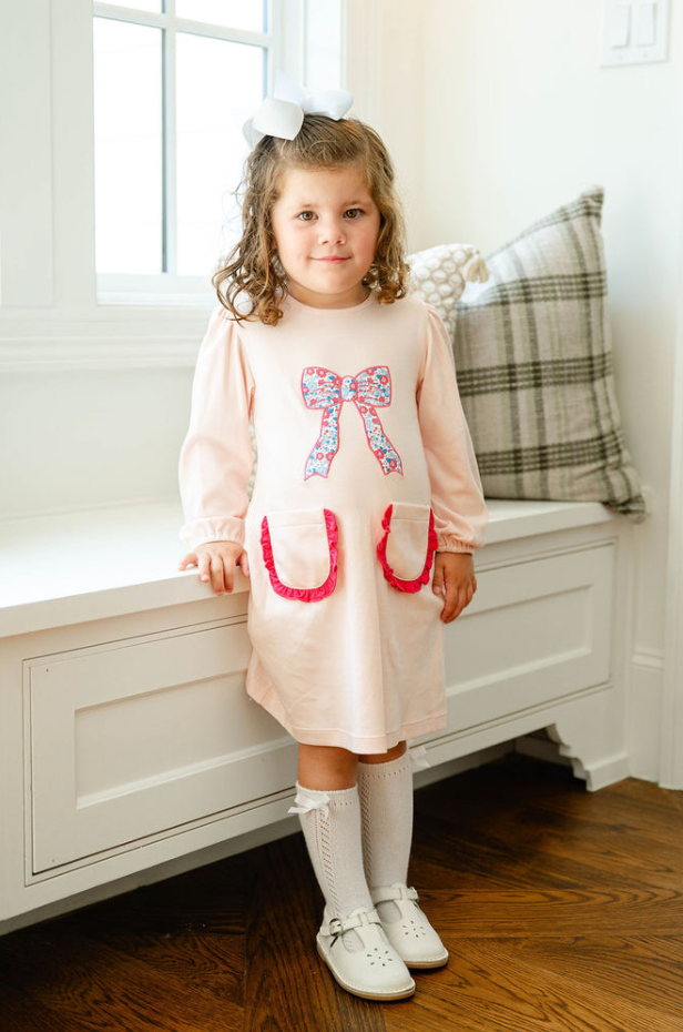 Pink Primrose Bow Dress - Ruth & Ralph