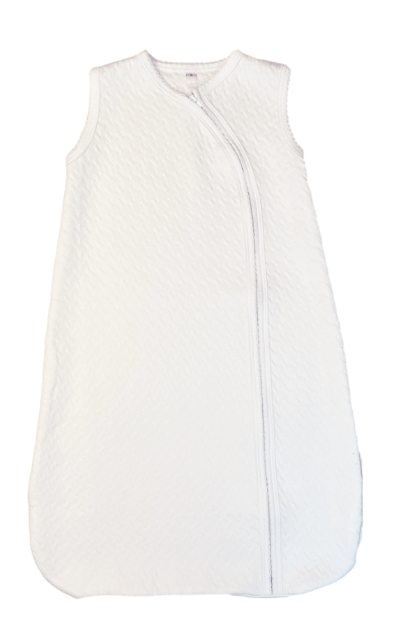White Pima Cotton Sleep Sack w/ Zipper - Marcela