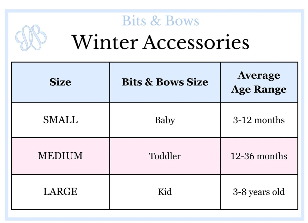 Pink Bows Knit Hat & Mittens - Bits & Bows