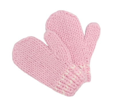 Pink Bows Knit Hat & Mittens - Bits & Bows