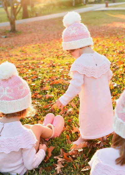 Pink Bows Knit Hat & Mittens - Bits & Bows