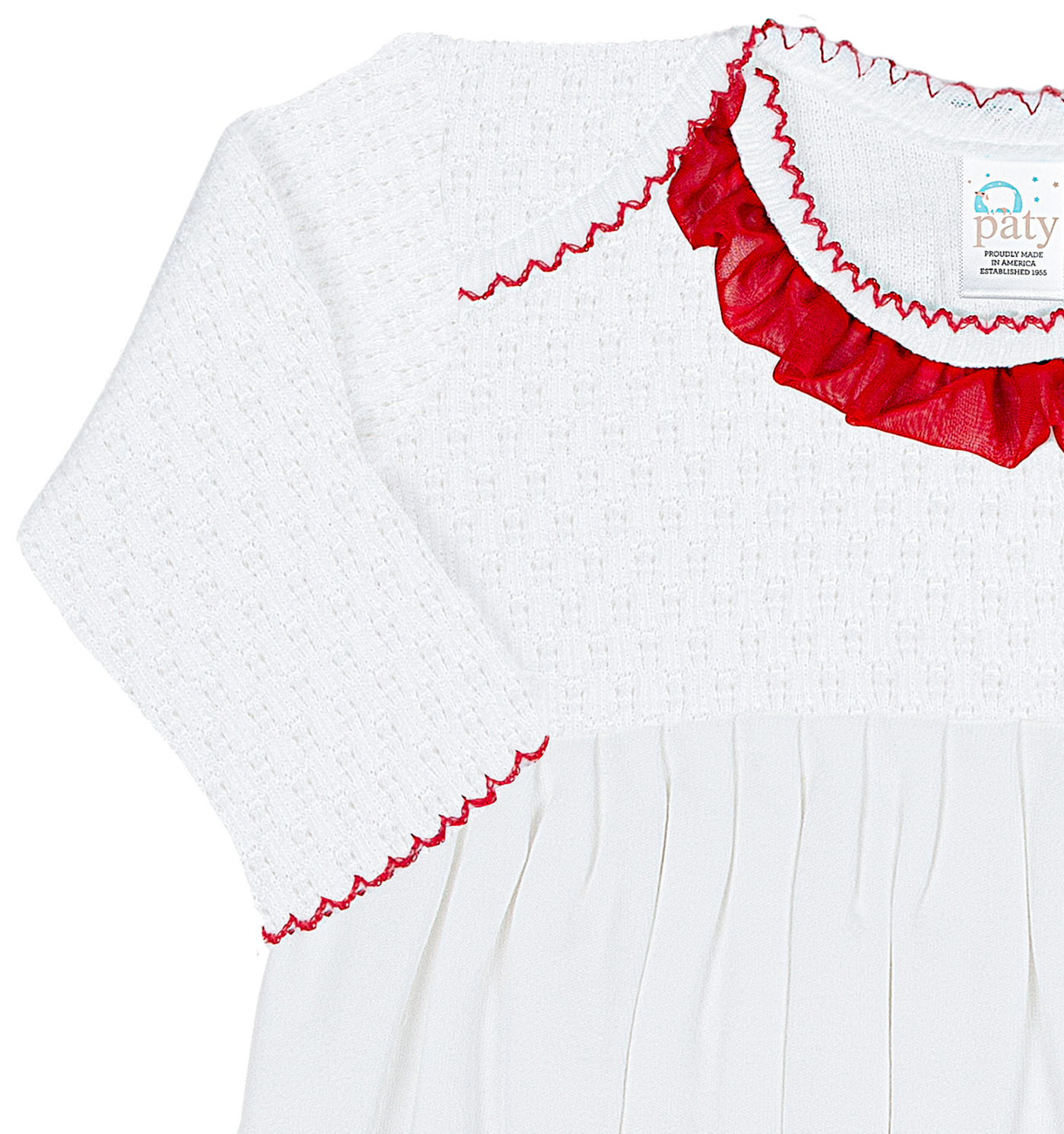 Red Chiffon Gown and Bonnet - Paty