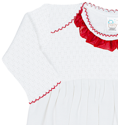 Red Chiffon Gown and Bonnet - Paty