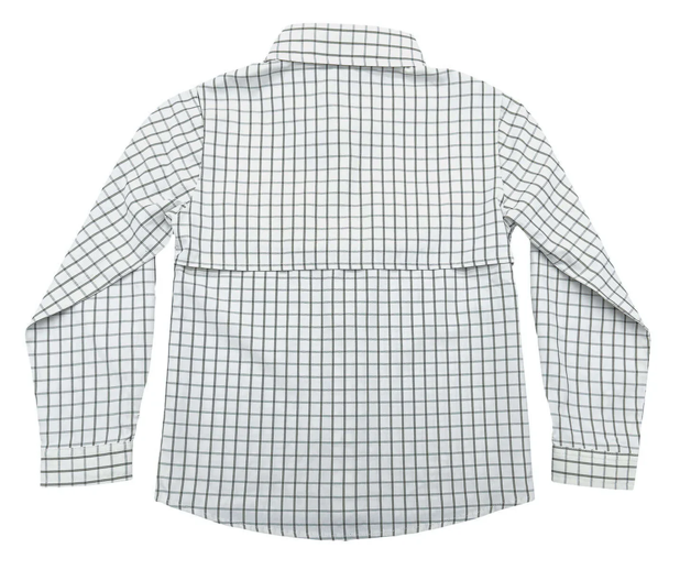 Olive & White Plaid Fishing Shirt - Saltwater Boys