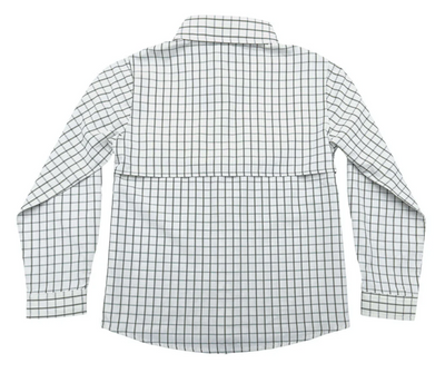 Olive & White Plaid Fishing Shirt - Saltwater Boys