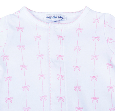Pink Bow Pima Footie - Magnolia Baby