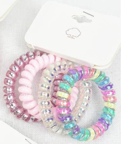 Multi Color Design Spiral Hair Ties