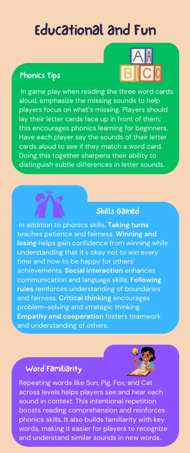 Little Learner Word Match Phonics Fun Card Game