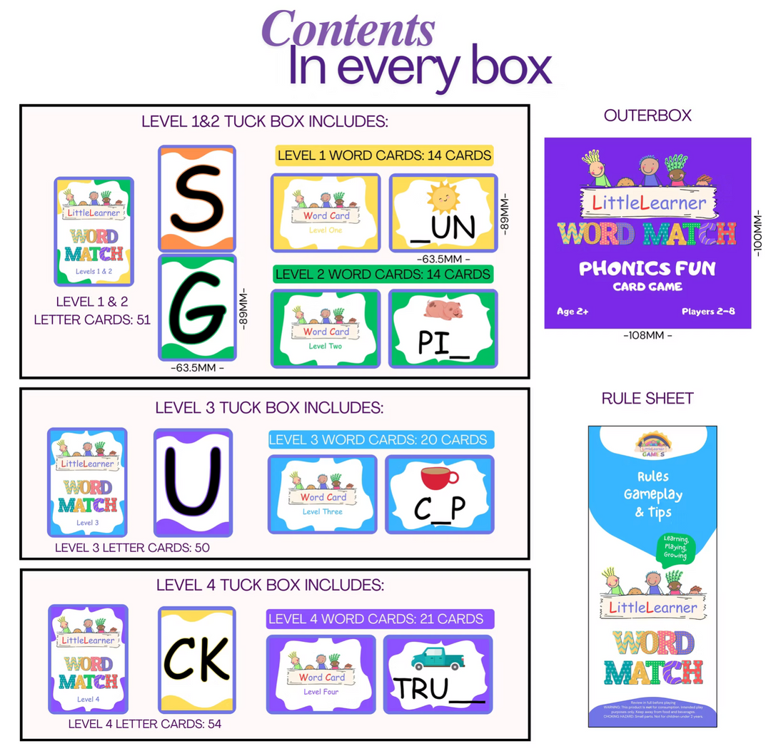 Little Learner Word Match Phonics Fun Card Game
