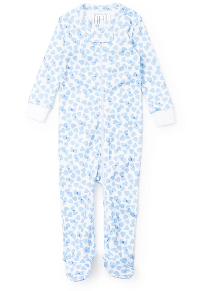 Boys Blue Hearts Pima Pajamas - Lila & Hayes