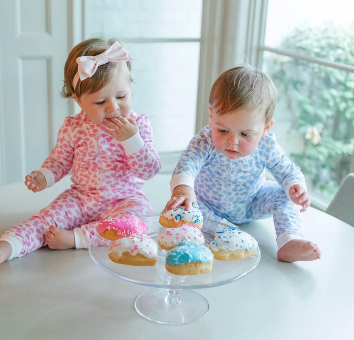 Boys Blue Hearts Pima Pajamas - Lila & Hayes