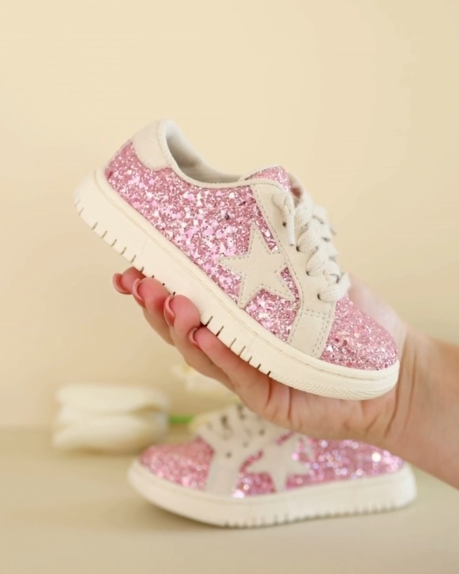 Pink Glitter Sneakers - L'Amour