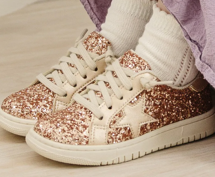 Kinley Gold Glitter Star Sneaker - L'Amour