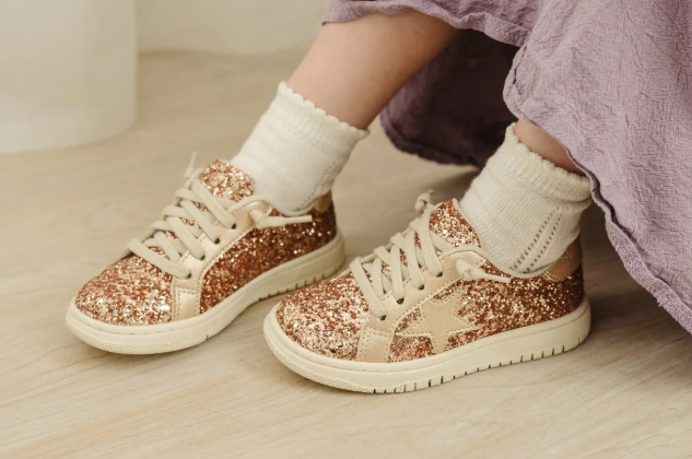 Kinley Gold Glitter Star Sneaker - L'Amour