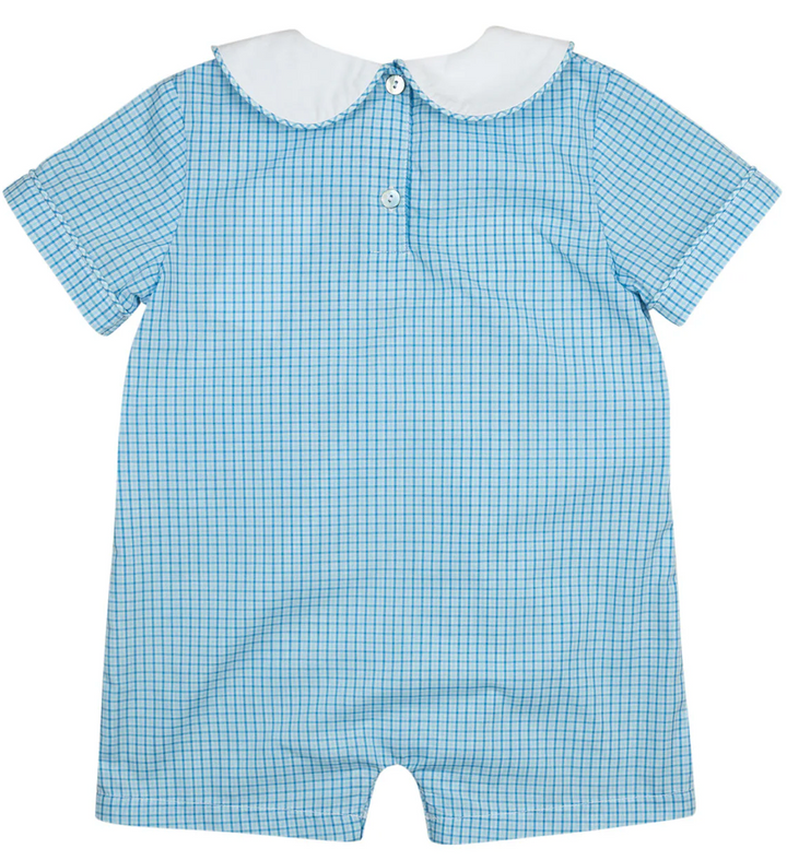 Blue Plaid Shortall - Smockingbird