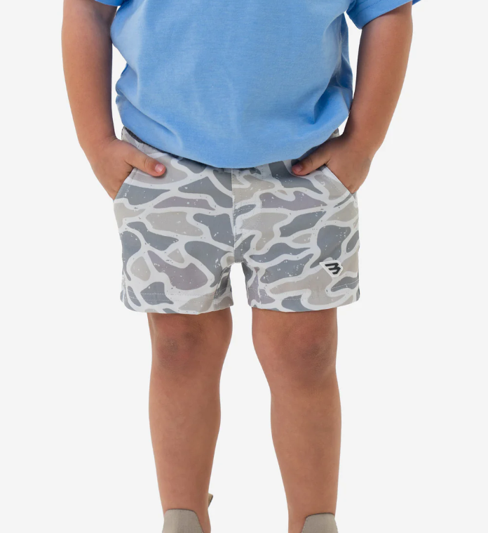 White Camo Youth Athletic Short - Burlebo
