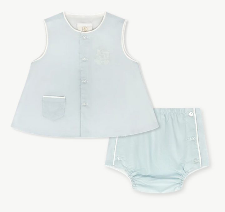 Boys Baby Blue Heirloom Diaper Set - Lullaby Set