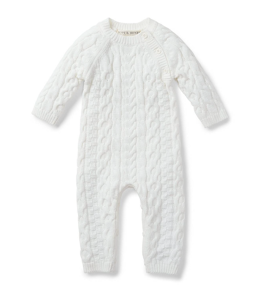 Organic Cable Knit Sweater Romper - Hope & Henry