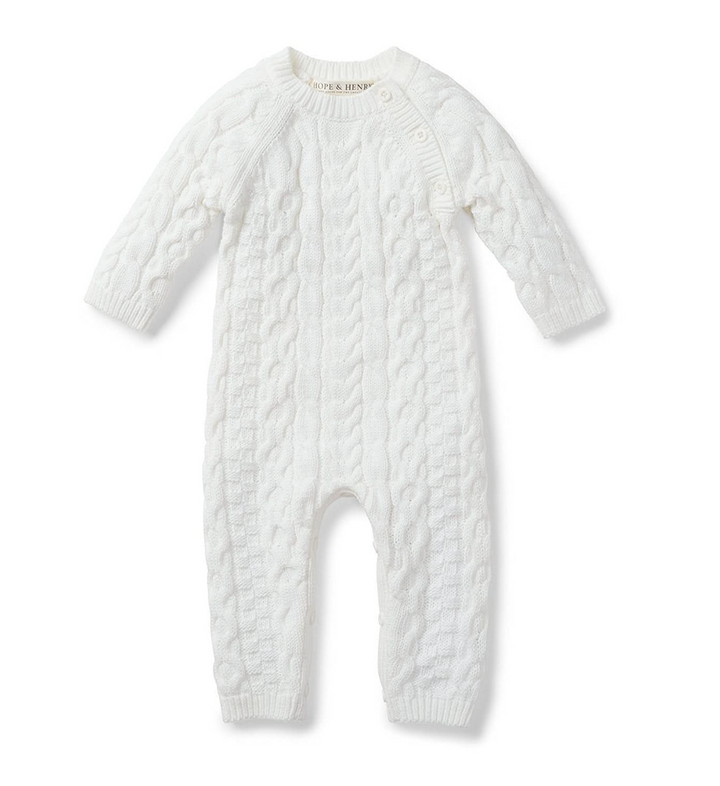 Organic Cable Knit Sweater Romper - Hope & Henry