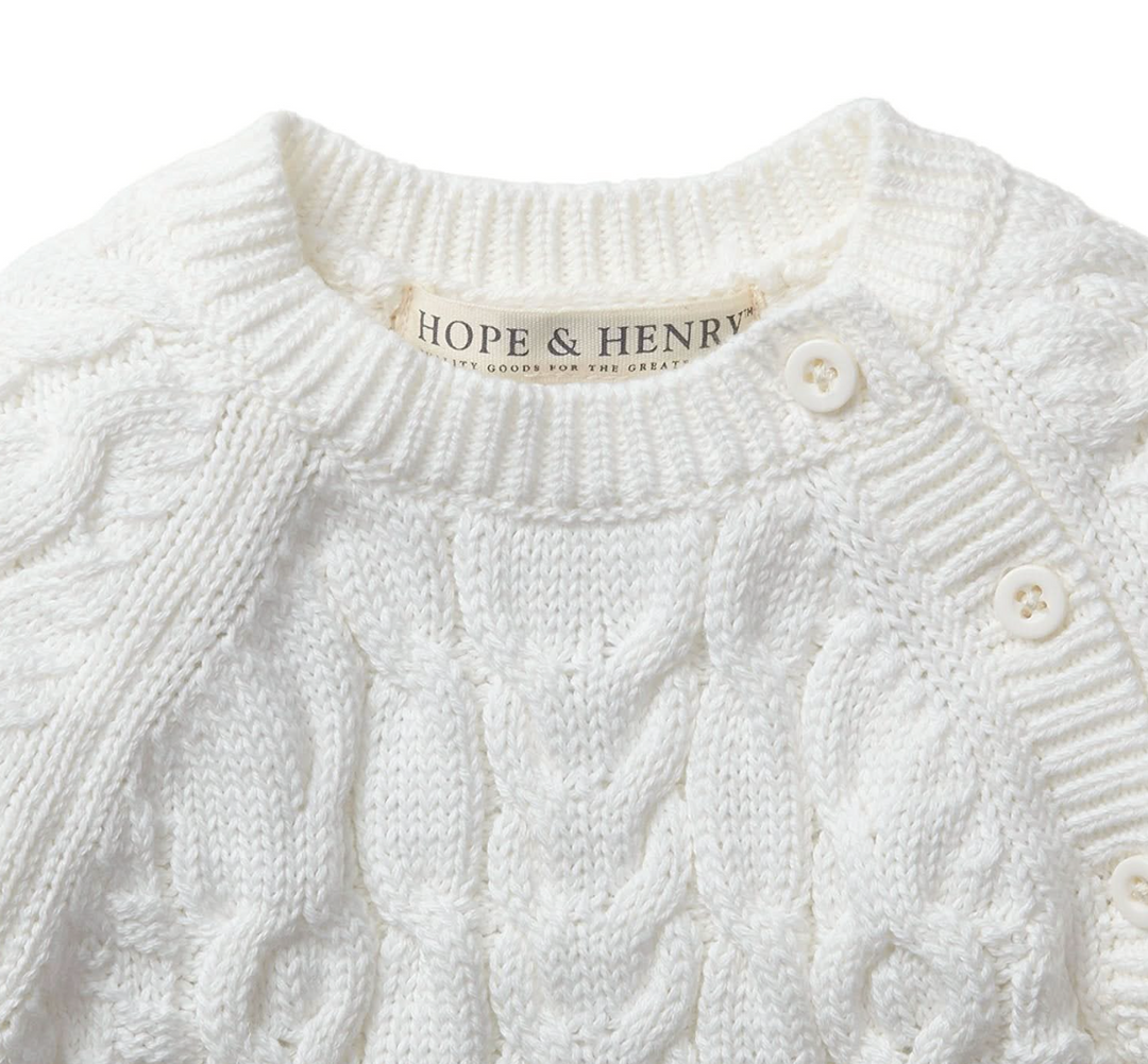 Organic Cable Knit Sweater Romper - Hope & Henry