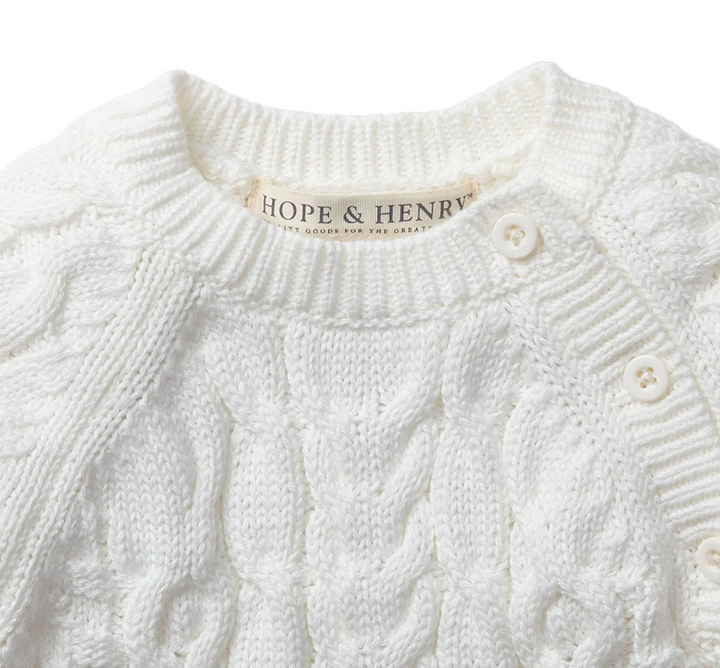 Organic Cable Knit Sweater Romper - Hope & Henry