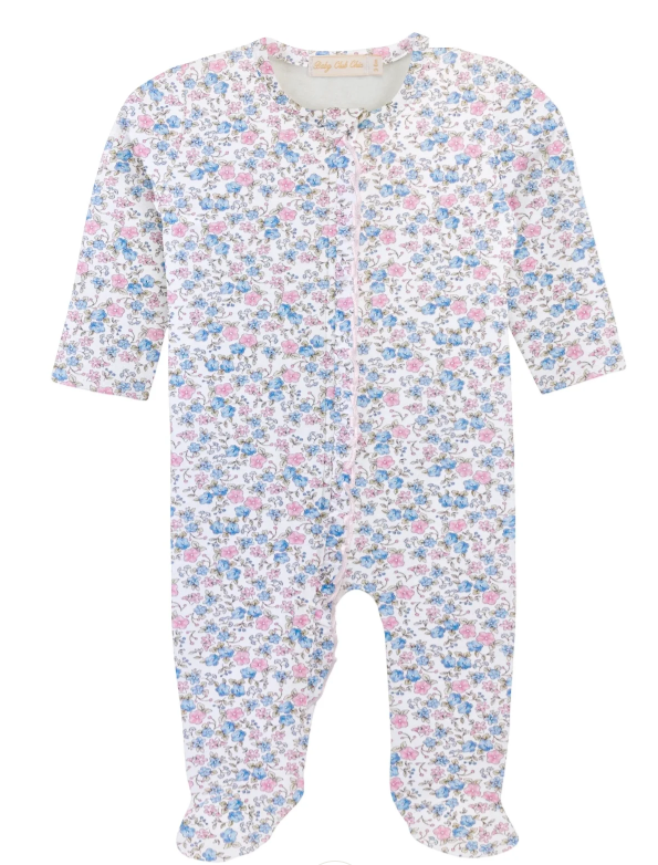 Tiny Floral Zipper Footie - Baby Club Chic