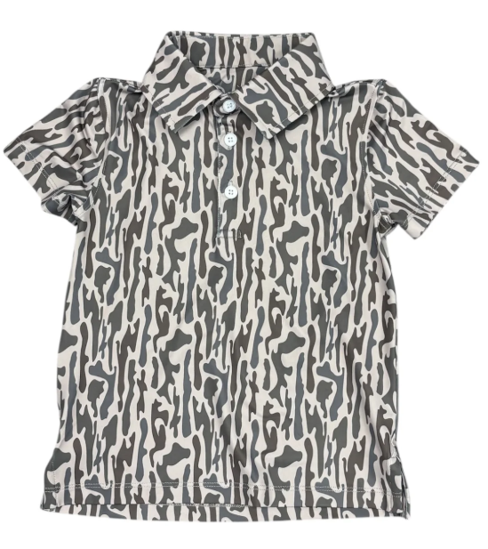 Boys Retro Bayou Camo Polo - Meripex