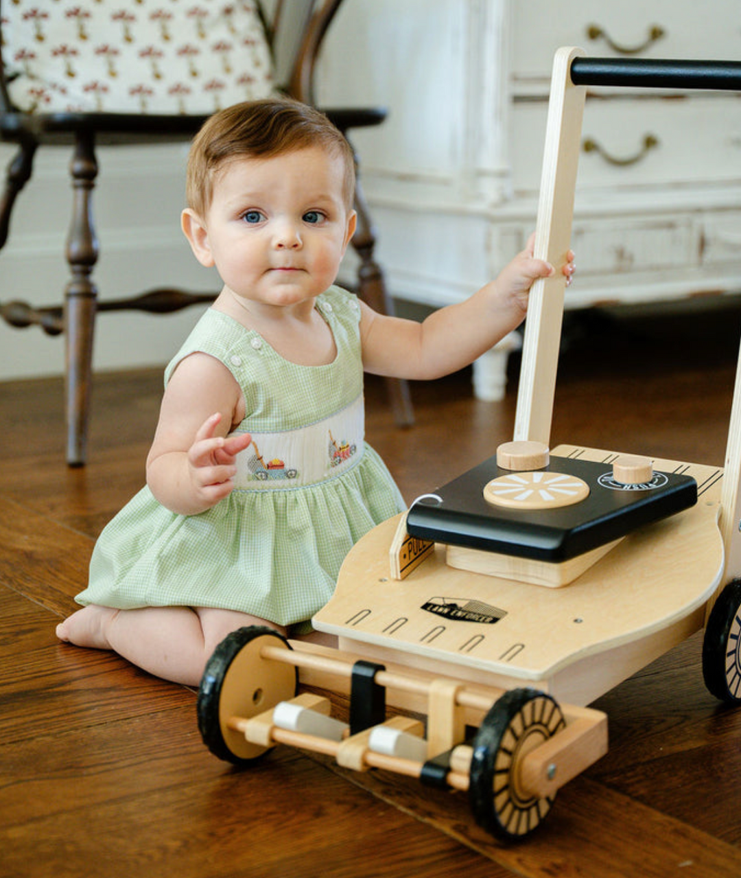 Boys Smocked Lawn Mowers Bubble - Ruth & Ralph