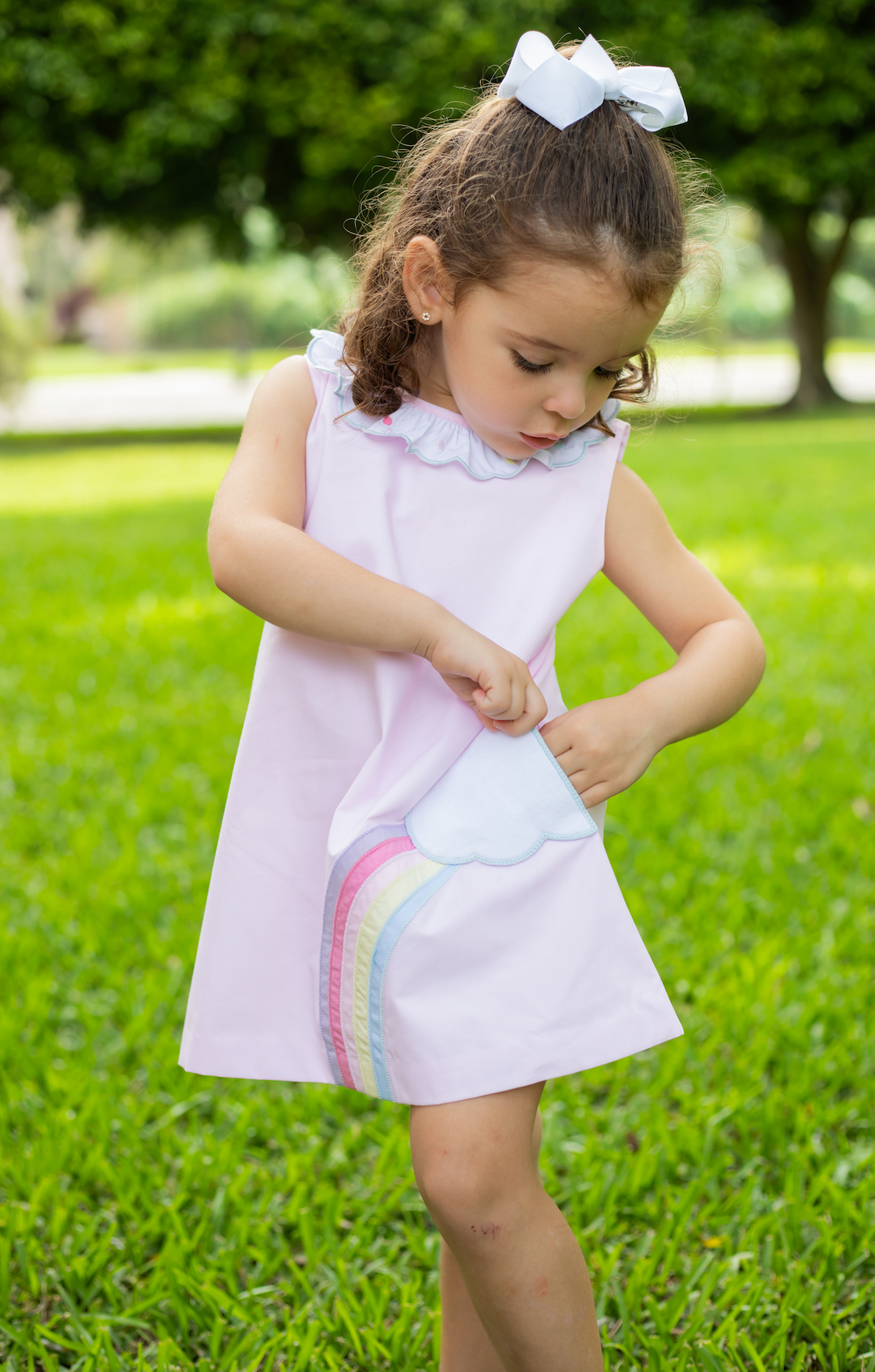 Rainbow Pink Broadcloth Dress - Zuccini Kids