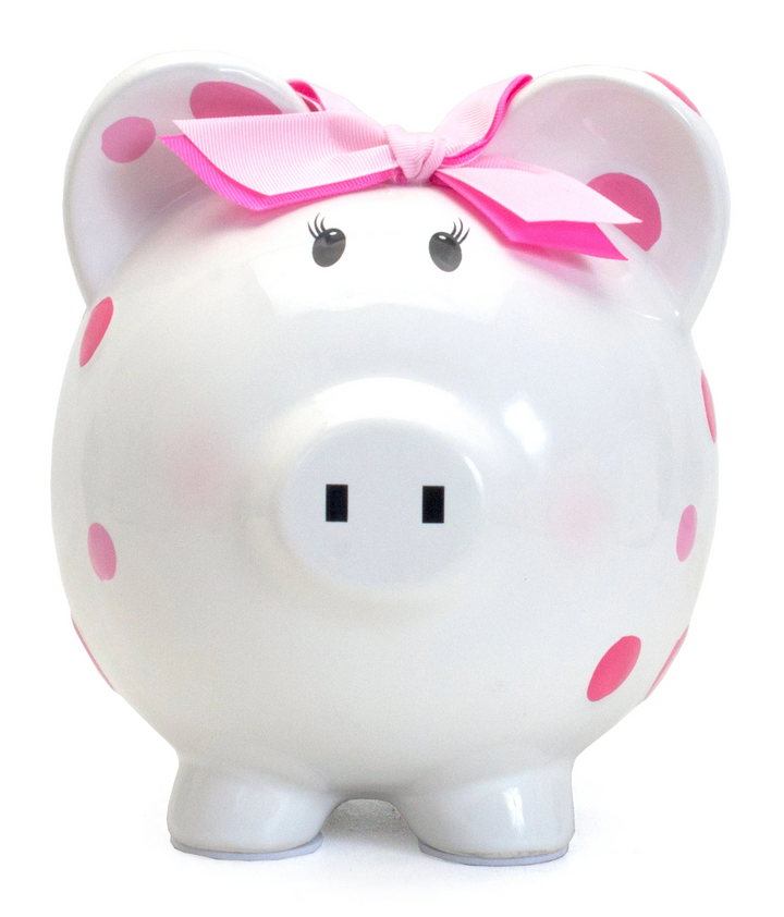 Pink Polka Dot Piggy Bank - Child To Cherish