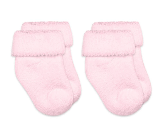 Pink Terry Turn Cuff Bootie Socks 2 Pack - Jefferies Socks 2604