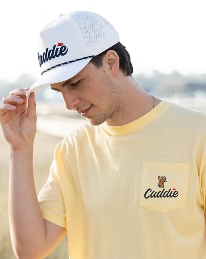 Golf Lined Up Yellow Tee - Caddie