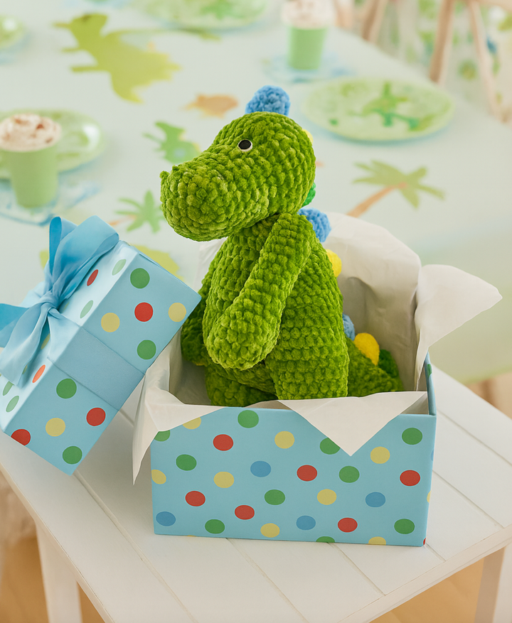 Dinosaur Chenille Hand Crochet Doll 12" - Zubles