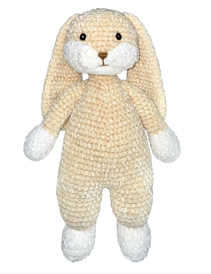 Clover the Bunny Chenille Hand Crochet Doll 12" - Zubles