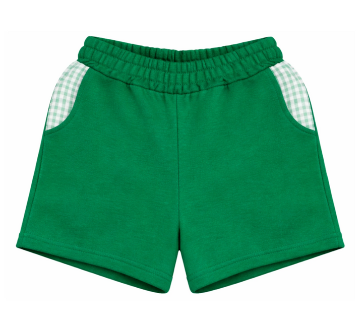 Boys Green Gingham Pocket Shorts - Bits & Bows