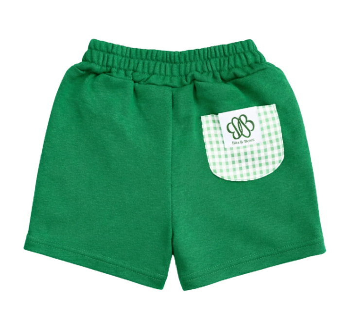 Boys Green Gingham Pocket Shorts - Bits & Bows