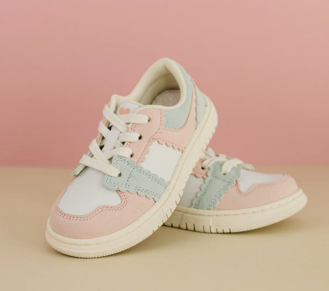 Pink & Sage Scalloped Sneaker - L'Amour