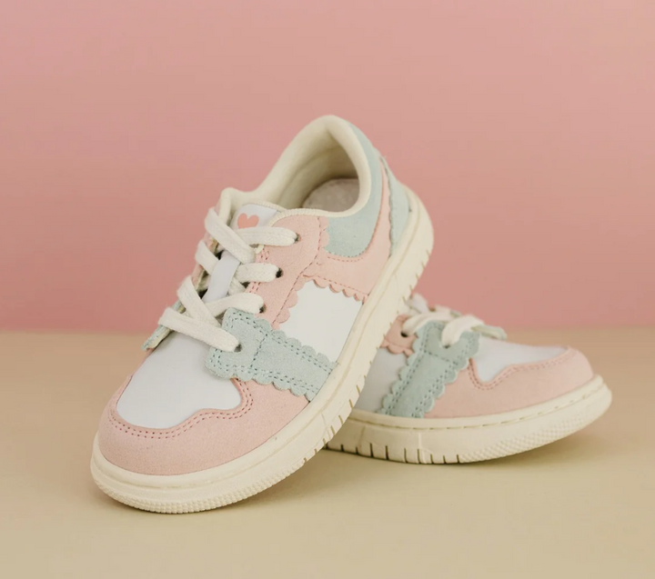 Pink & Sage Scalloped Sneaker - L'Amour