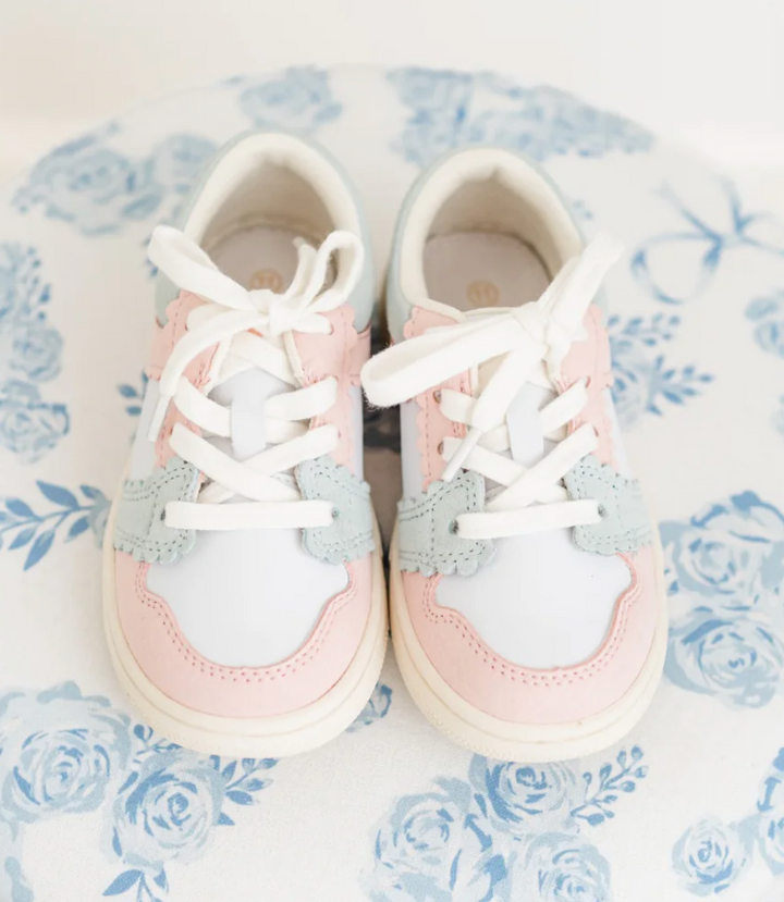 Pink & Sage Scalloped Sneaker - L'Amour