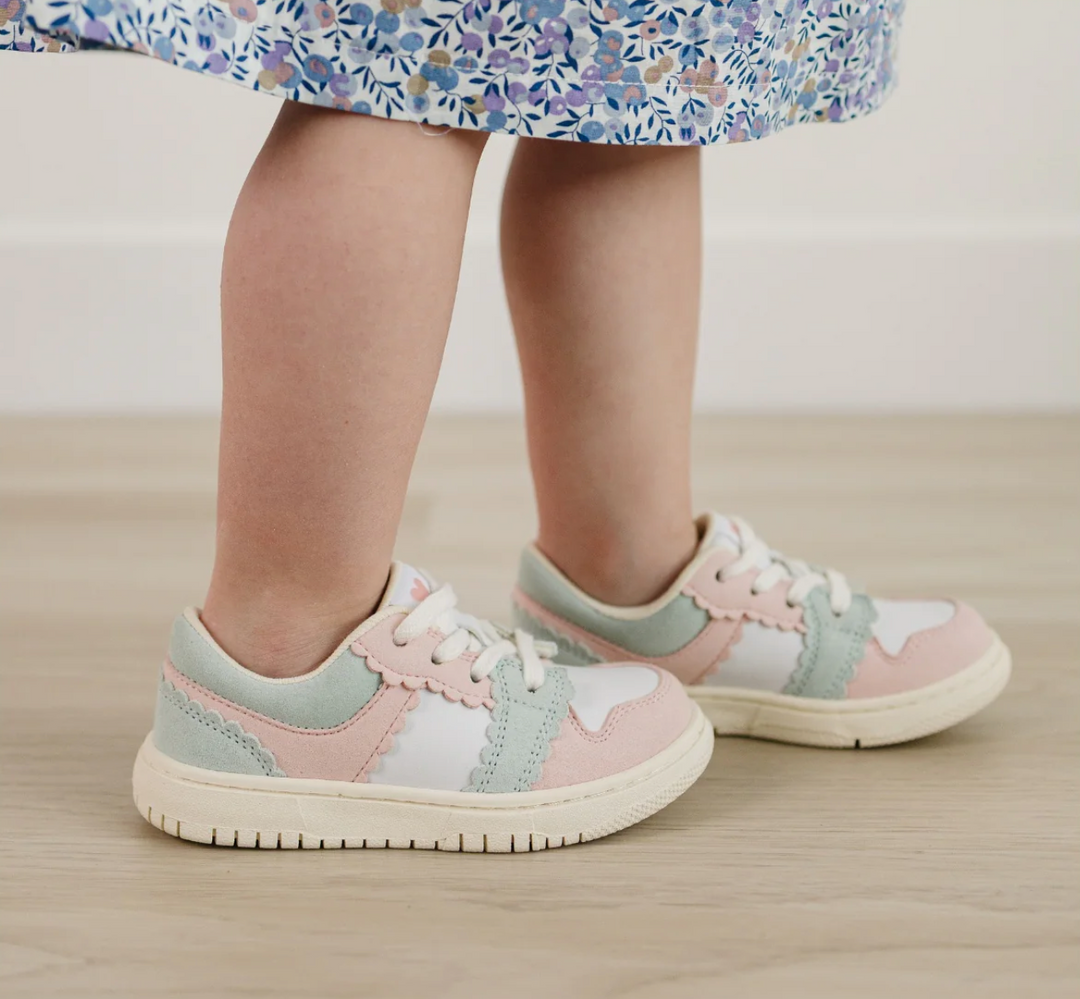 Pink & Sage Scalloped Sneaker - L'Amour