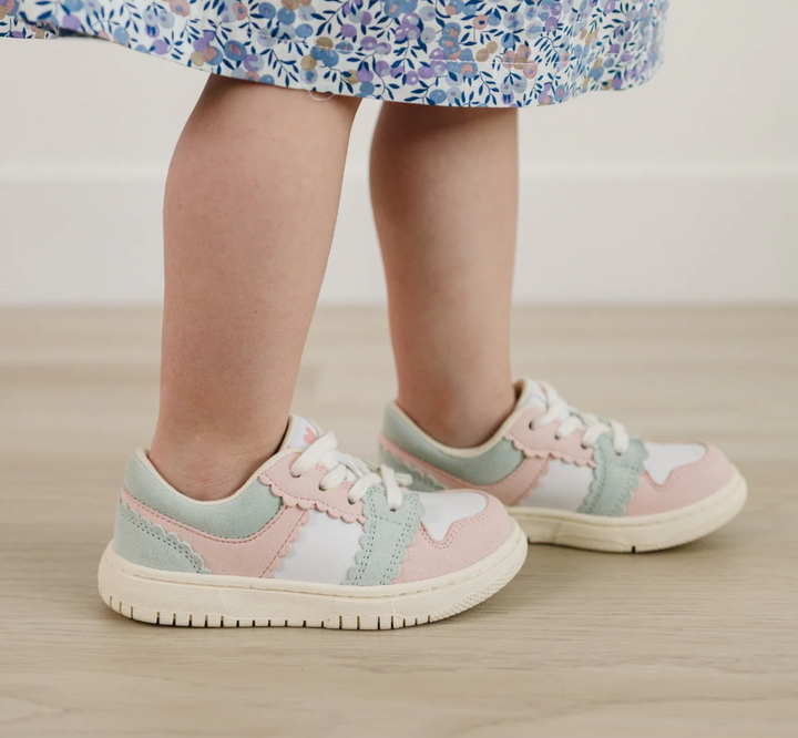 Pink & Sage Scalloped Sneaker - L'Amour