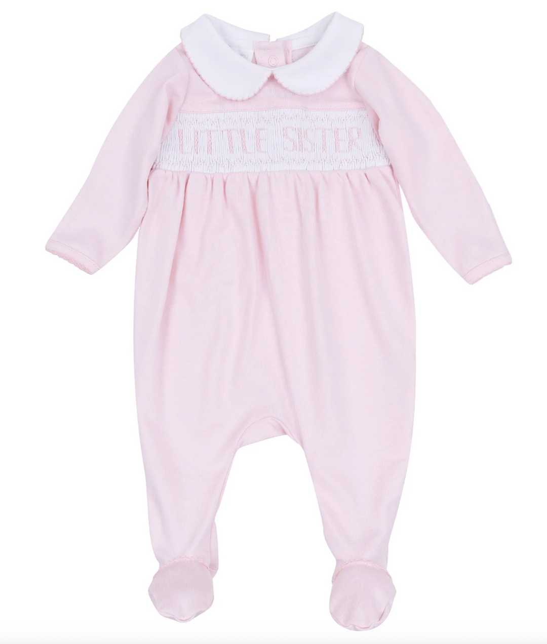 Pink Smocked Little Sister Footie - Magnolia Baby