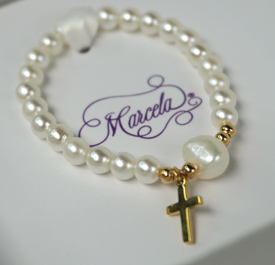 Water Pearl Bracelet with Glass Beads - Marcela