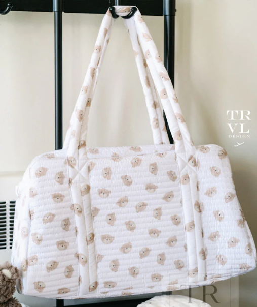 Quilted Stroller Bag Bundle in Teddy Bear + Changer Mat + Everyday (3 Piece) - TRVL