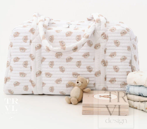 Quilted Stroller Bag Bundle in Teddy Bear + Changer Mat + Everyday (3 Piece) - TRVL