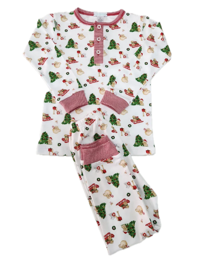 Santa Puppy Pima Pajama Set - La Luna