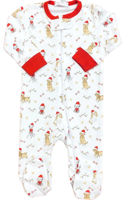 Santa Puppy Pima Footie - La Luna