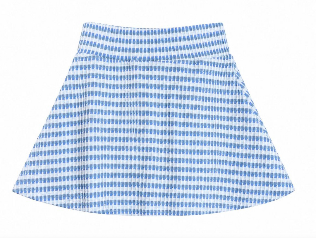 Glacier & Cream Skirt Set - Pleat